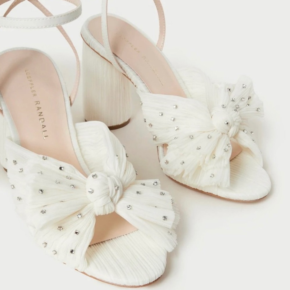 Loeffler Randall Camellia Rhinestone Bow Heel Size 7.5